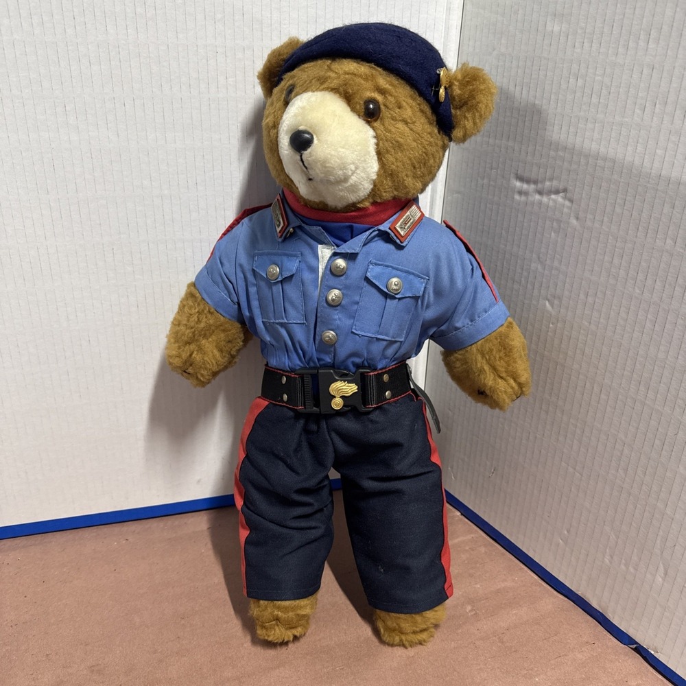 Vintage Italian Carabinieri Teddy Bear Plush 19"